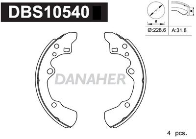 DBS10540 DANAHER Комплект тормозных колодок