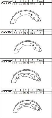 K7707 ASIMCO Комплект тормозных колодок