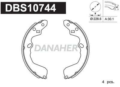 DBS10744 DANAHER Комплект тормозных колодок