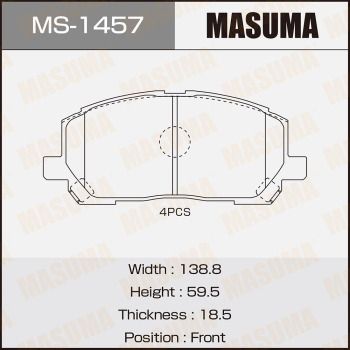 MS1457 MASUMA Комплект тормозных колодок