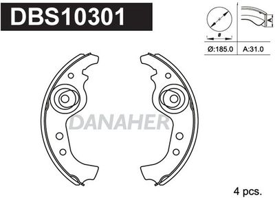 DBS10301 DANAHER Комплект тормозных колодок