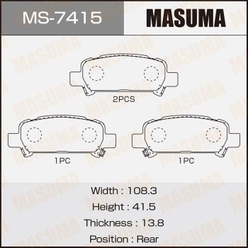 MS7415 MASUMA Комплект тормозных колодок