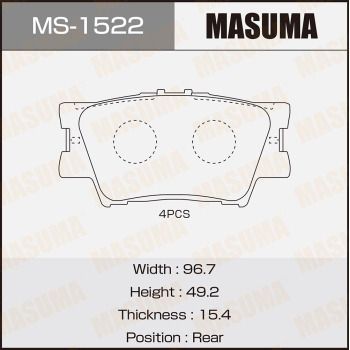 MS1522 MASUMA Комплект тормозных колодок
