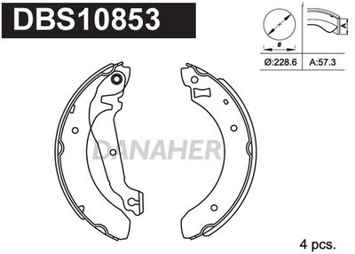 DBS10853 DANAHER Комплект тормозных колодок