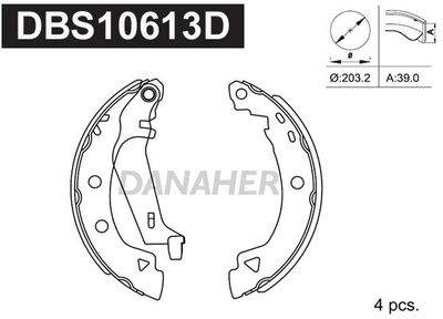 DBS10613D DANAHER Комплект тормозных колодок