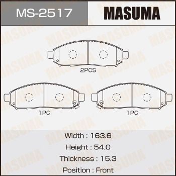 MS2517 MASUMA Комплект тормозных колодок