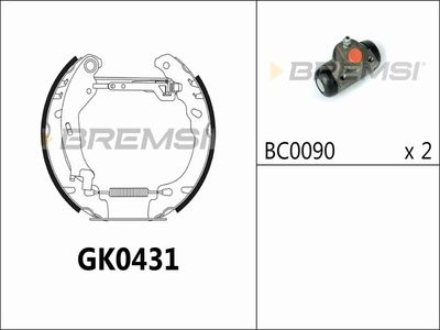 GK0431 BREMSI Комплект тормозных колодок