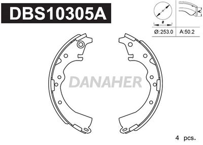 DBS10305A DANAHER Комплект тормозных колодок