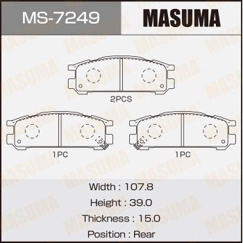 MS7249 MASUMA Комплект тормозных колодок