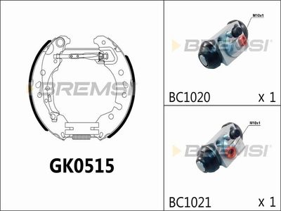 GK0515 BREMSI Комплект тормозных колодок