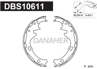 DBS10611 DANAHER Комплект тормозных колодок