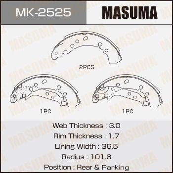 MK2525 MASUMA Комплект тормозных колодок