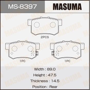 MS8397 MASUMA Комплект тормозных колодок