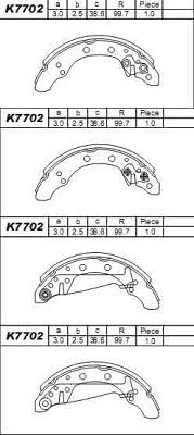 K7702 ASIMCO Комплект тормозных колодок