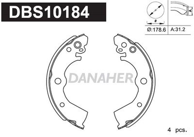 DBS10184 DANAHER Комплект тормозных колодок
