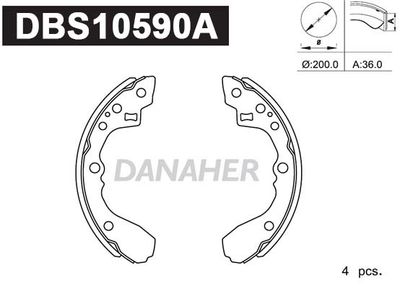 DBS10590A DANAHER Комплект тормозных колодок
