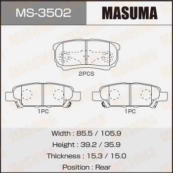 MS3502 MASUMA Комплект тормозных колодок