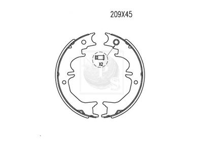 T350A88 NPS Комплект тормозных колодок