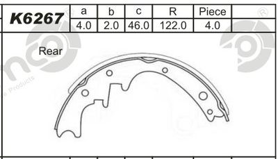 K6267 ASIMCO Комплект тормозных колодок