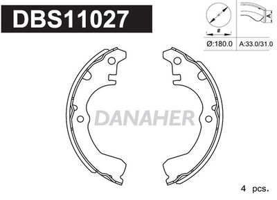 DBS11027 DANAHER Комплект тормозных колодок