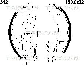 810010312 TRISCAN Комплект тормозных колодок