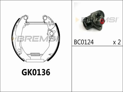 GK0136 BREMSI Комплект тормозных колодок