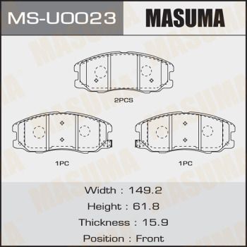 MSU0023 MASUMA Комплект тормозных колодок
