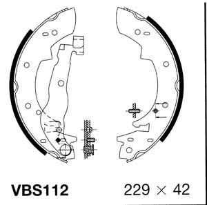 VBS112 MOTAQUIP Комплект тормозных колодок