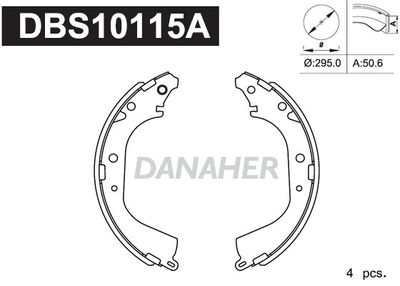 DBS10115A DANAHER Комплект тормозных колодок