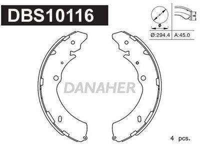 DBS10116 DANAHER Комплект тормозных колодок