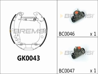GK0043 BREMSI Комплект тормозных колодок