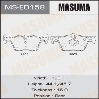 MSE0158 MASUMA Комплект тормозных колодок