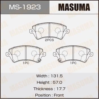 MS1923 MASUMA Комплект тормозных колодок
