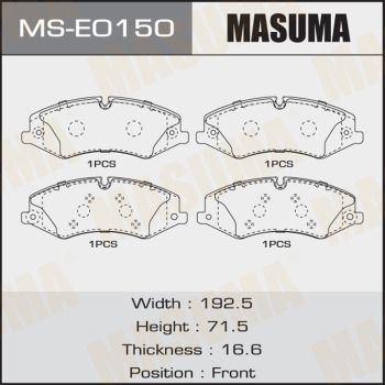 MSE0150 MASUMA Комплект тормозных колодок