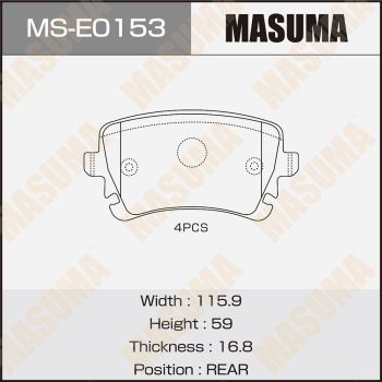 MSE0153 MASUMA Комплект тормозных колодок