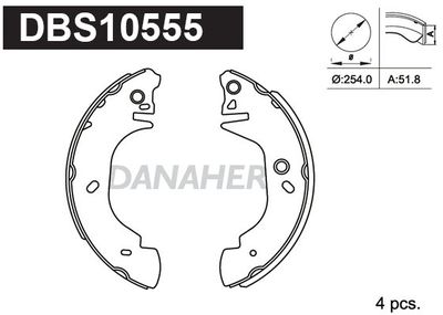 DBS10555 DANAHER Комплект тормозных колодок