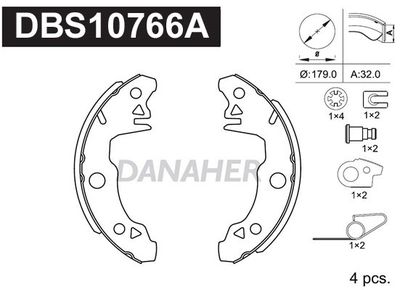 DBS10766A DANAHER Комплект тормозных колодок