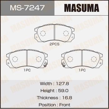 MS7247 MASUMA Комплект тормозных колодок