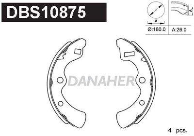 DBS10875 DANAHER Комплект тормозных колодок