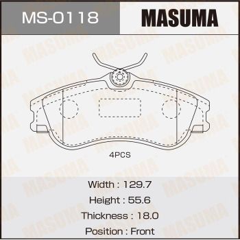 MS0118 MASUMA Комплект тормозных колодок
