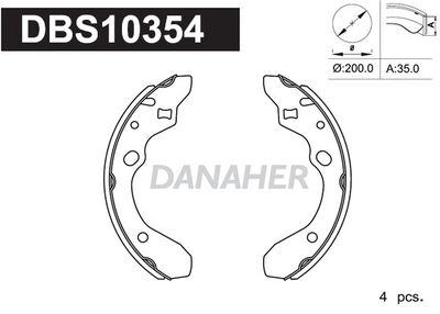 DBS10354 DANAHER Комплект тормозных колодок