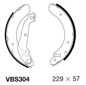 VBS304 MOTAQUIP Комплект тормозных колодок