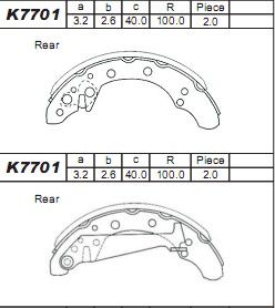 K7701 ASIMCO Комплект тормозных колодок