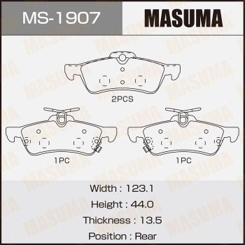 MS1907 MASUMA Комплект тормозных колодок