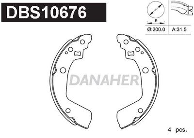 DBS10676 DANAHER Комплект тормозных колодок