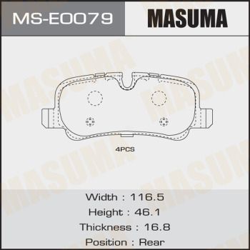 MSE0079 MASUMA Комплект тормозных колодок