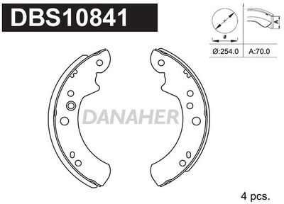 DBS10841 DANAHER Комплект тормозных колодок