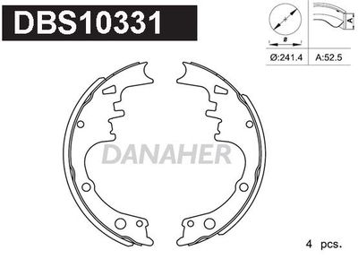 DBS10331 DANAHER Комплект тормозных колодок