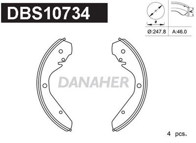 DBS10734 DANAHER Комплект тормозных колодок