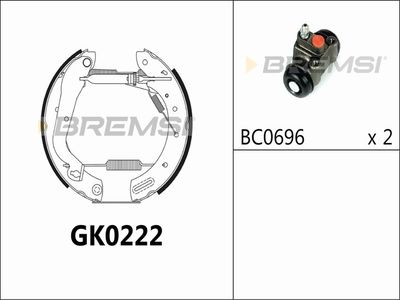 GK0222 BREMSI Комплект тормозных колодок